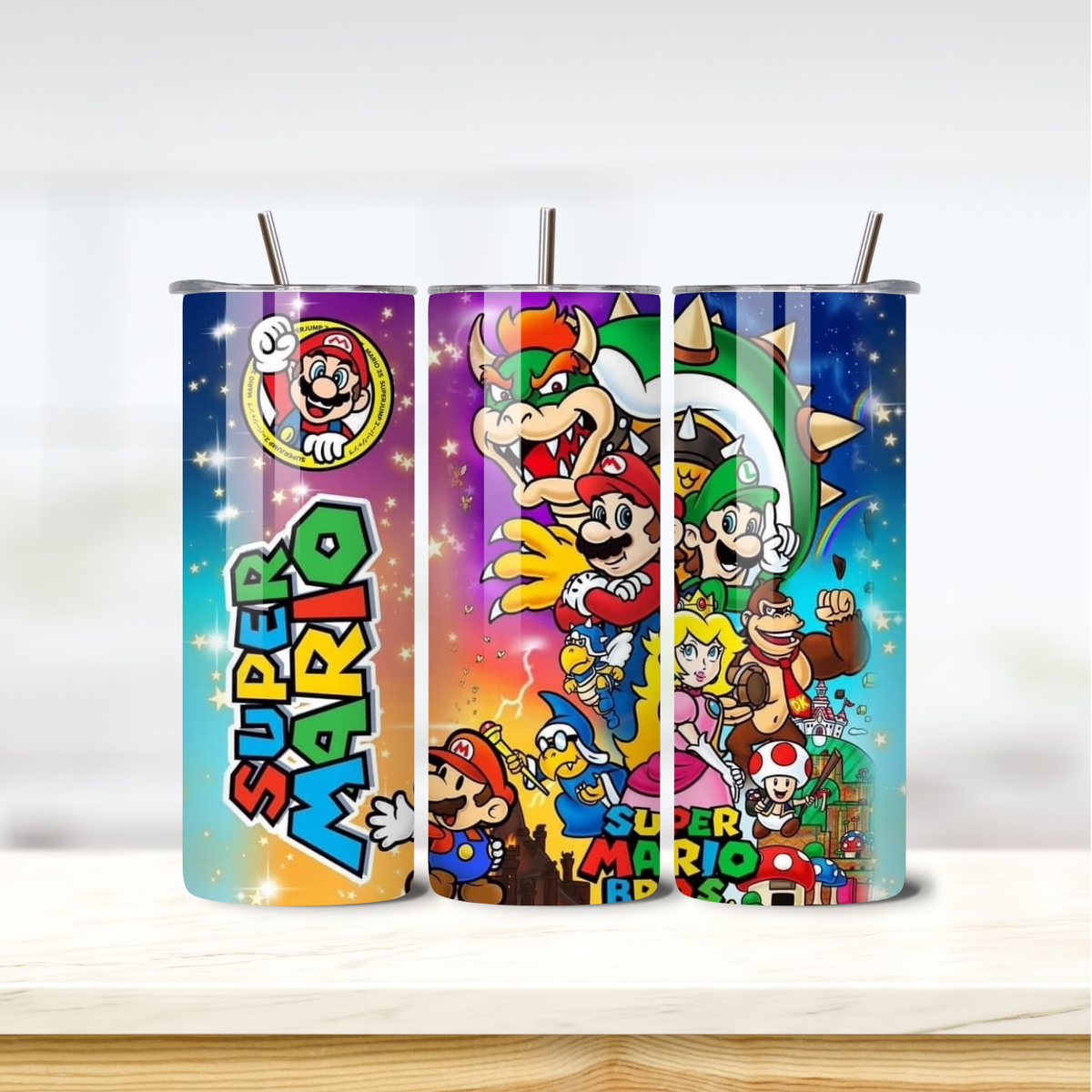 Super Mario Bros 20oz skinny insulated tumbler